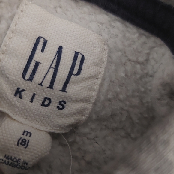 GAP Heather Gray Sweatshirt with Navy Logo - Picture 2 of 3